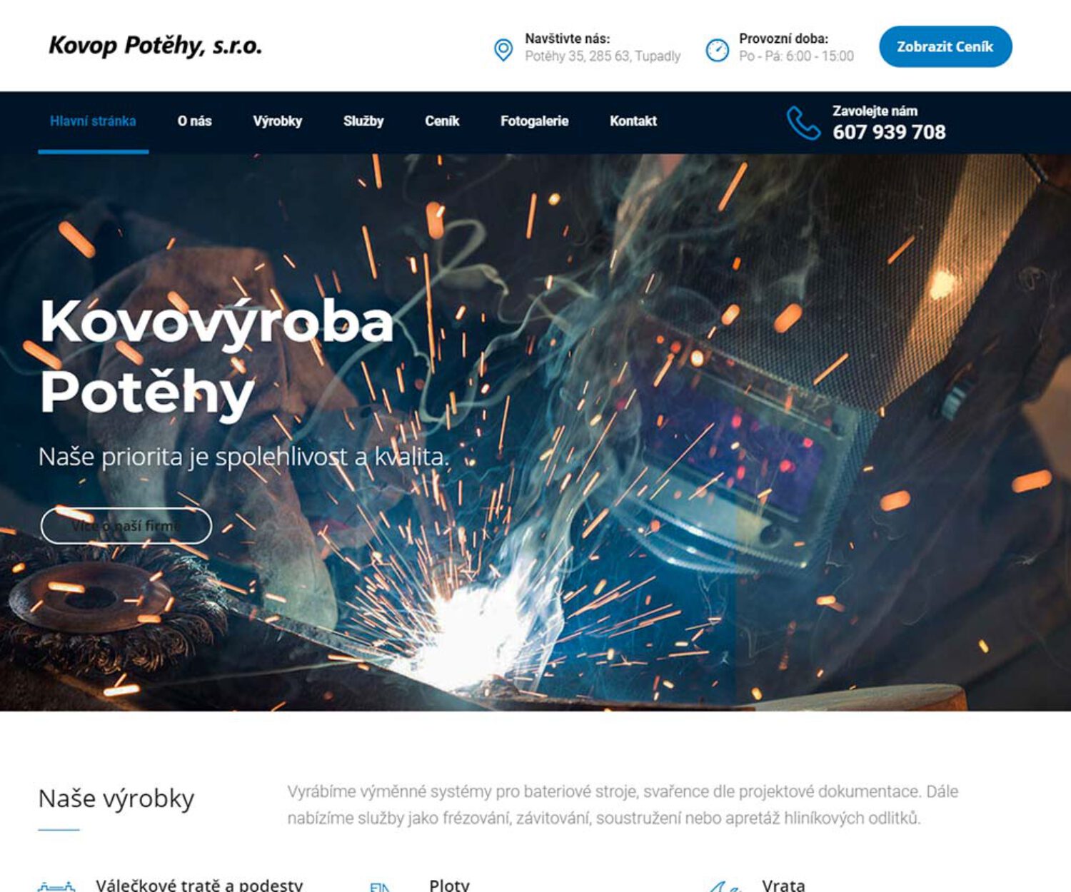 Kovop Potěhy - Tvorba stránek Čáslav