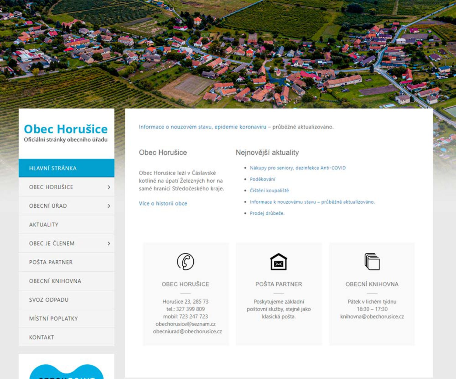 Obecní úřad Horušice - Tvorba webových stránek