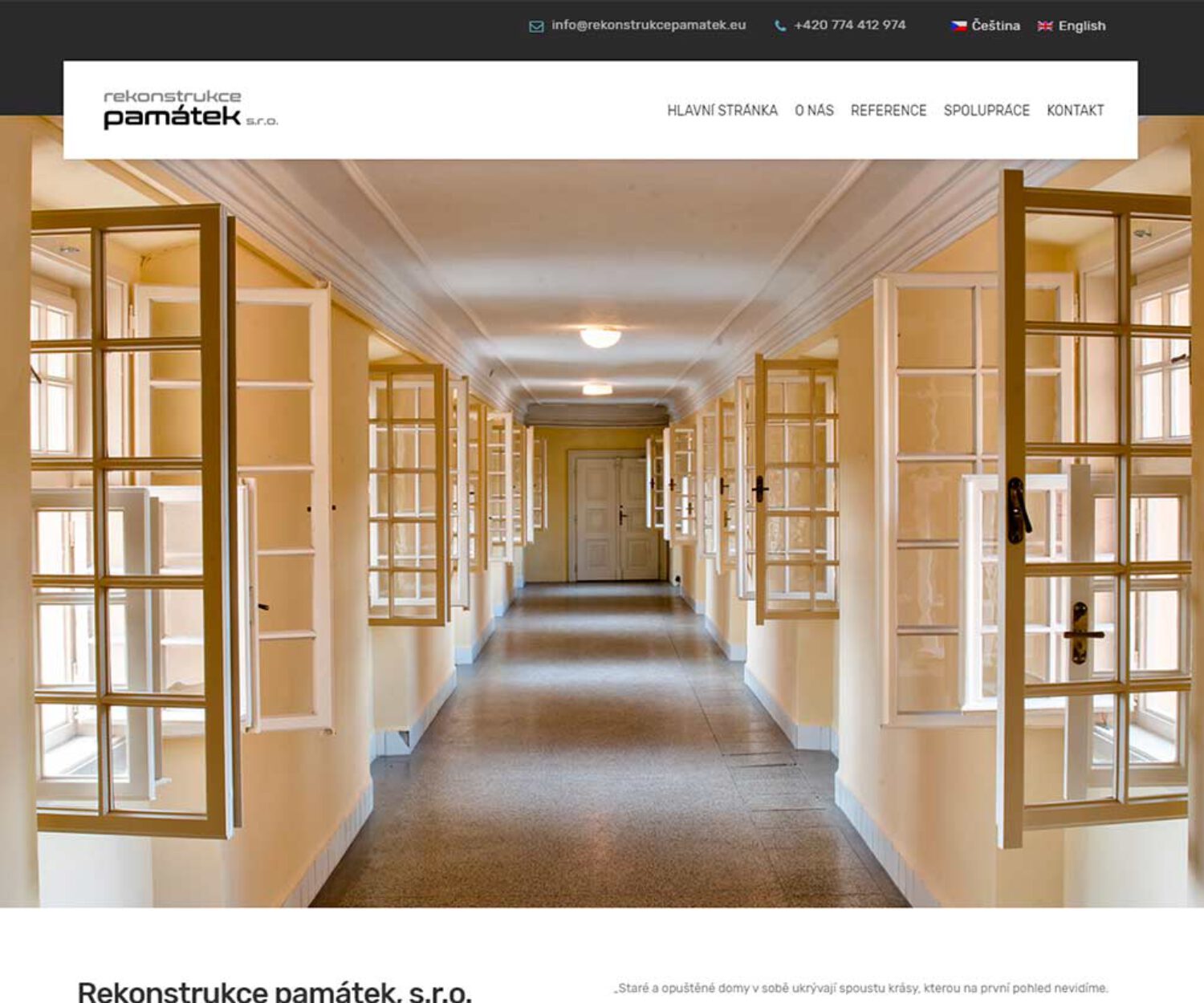 Rekonstrukce památek Kutná Hora - Tvorba webových stránek