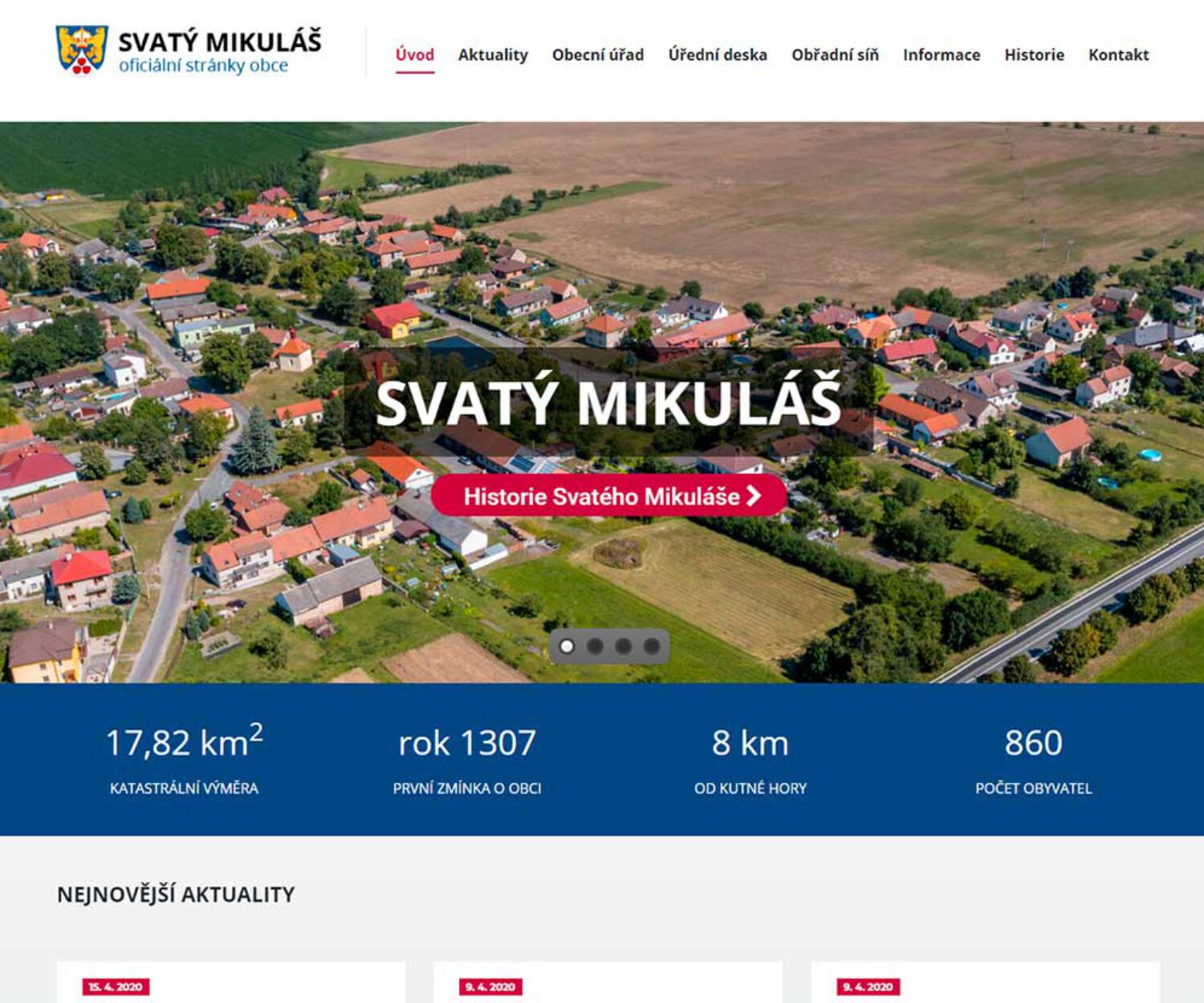 Obecní úřad Svatý Mikuláš - Tvorba webových stránek