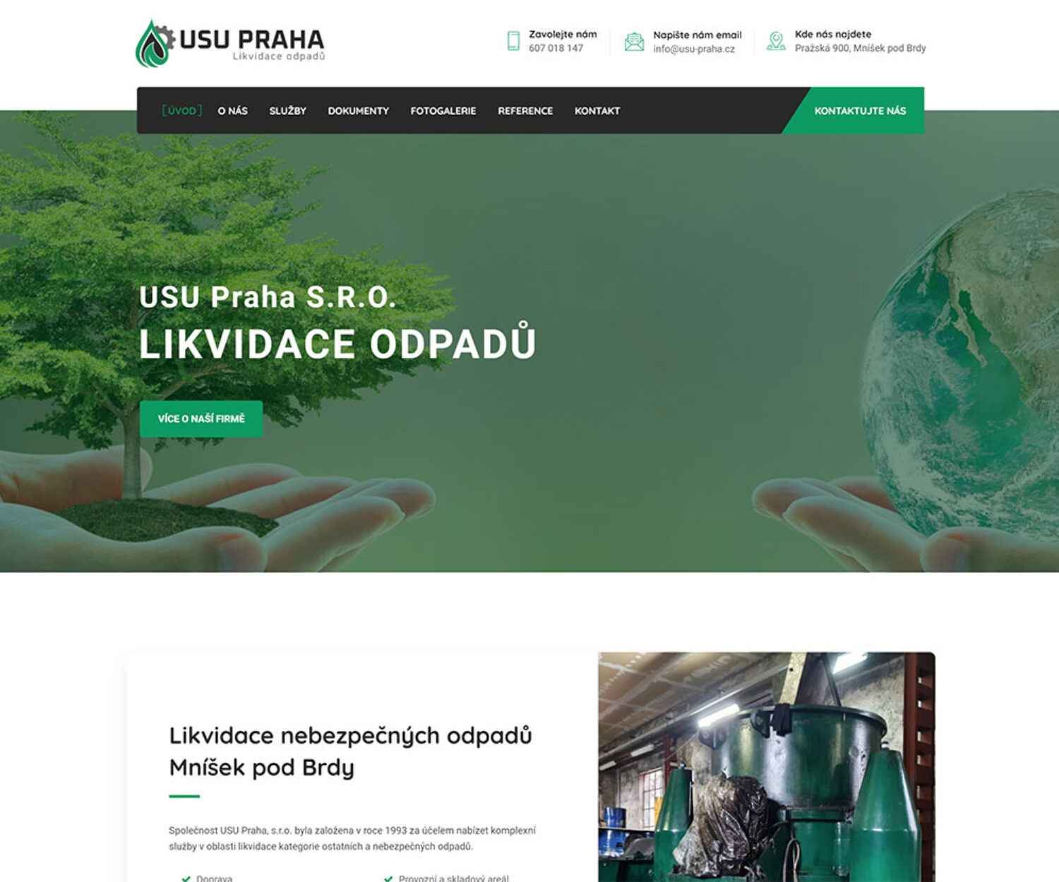 Nové webové stránky pro firmu USU Praha