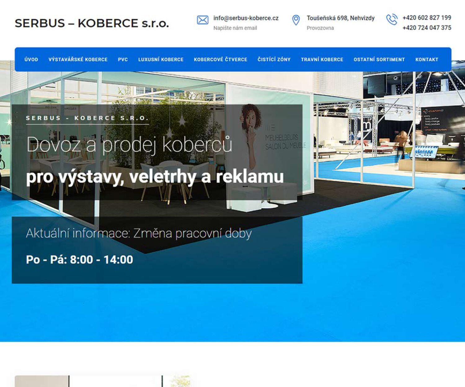 Serbus koberce nové webové stránky