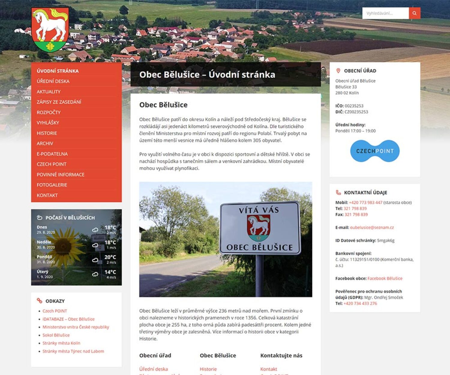 Tvorba webových stránek Obec Bělušice