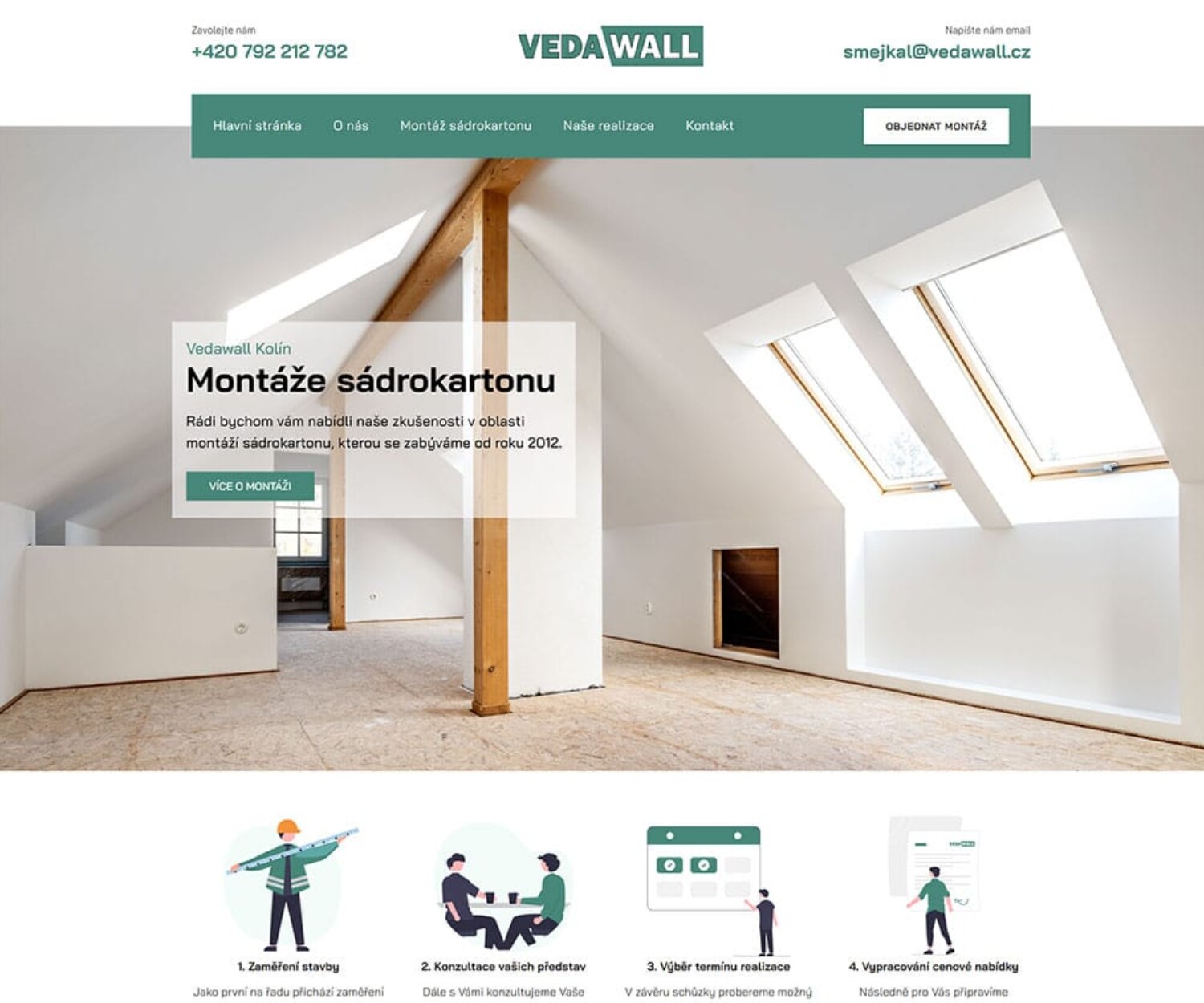 Tvorba webových stránek pro fimu Vedawall